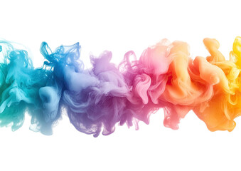 Colorful smoke plumes in beautiful, swirling abstract design