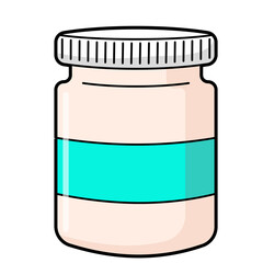 Antiretroviral Pill Bottle Icon with Cyan Label