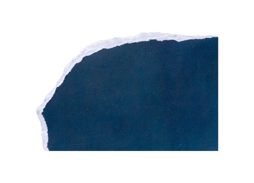 blue torn paper isolated on white background