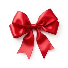 Red bow red white background celebration.