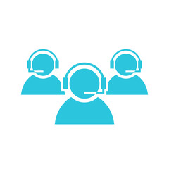 Call center, Best team icon, Contact, isolated on white background, blue icon