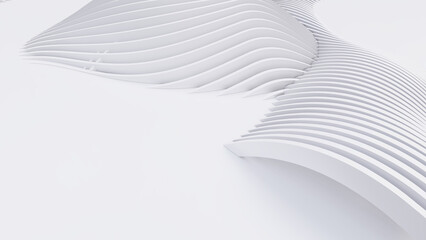 Fototapeta premium Abstract Curved Shapes. White Circular Background.