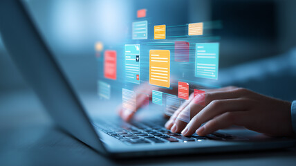 書類とノートパソコン | デジタル化とビジネス効率化のイメージ