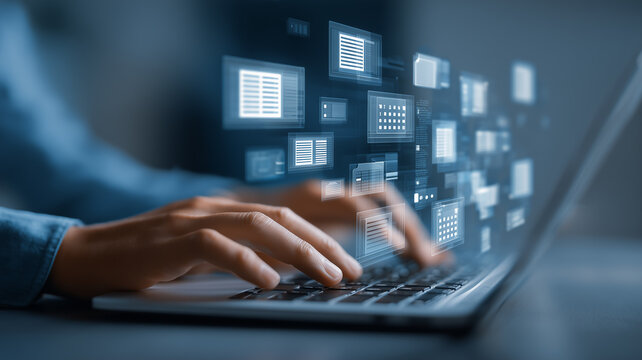 書類とノートパソコン | デジタル化とビジネス効率化のイメージ