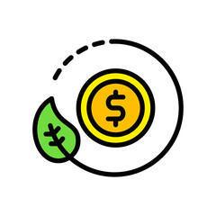 Sustainable Finance lineal color icon