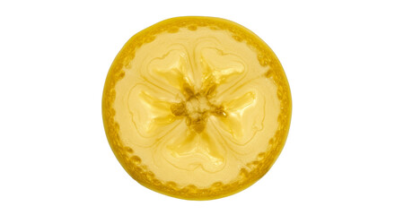 Yellow Banana Slice Macro Isolated Transparent Background