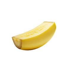 Yellow Banana Slice Isolated On A Yellow Background 3D Render