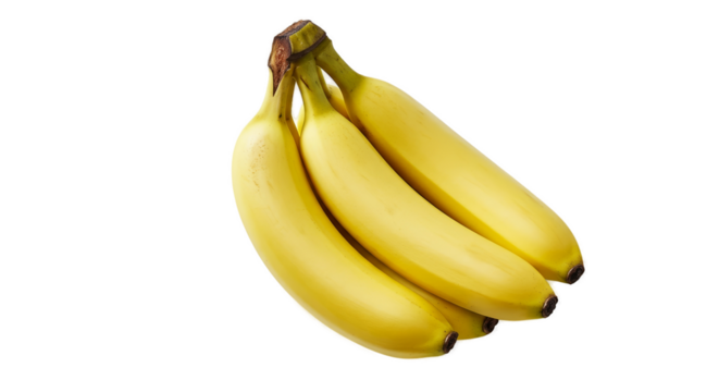 Yellow Bananas Bunch Isolated Yellow Background Realistic Photo - Powered by Adobe