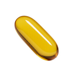Yellow Capsule In Golden Liquid Macro Realistic Photo Medical Health