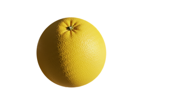 Yellow Citrus Fruit With Textured Surface On Yellow Background 3D Realistic