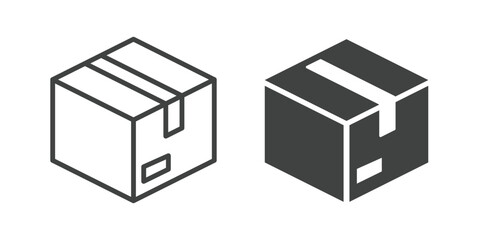 Parcel Icon. Line and glyph solid icon