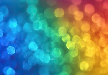 Obraz premium Rainbow bokeh circles fade from blue to red