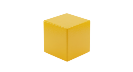 Yellow Cube Abstract 3D Render Minimalist Design Soft Lighting