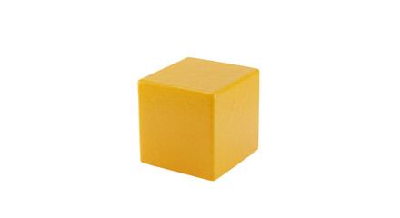Obraz premium Yellow Cube Abstract Geometric 3D Element Solid Shape