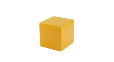Yellow Cube Abstract Geometric 3D Element Solid Shape