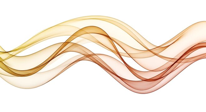 Abstract flowing wave design with warm color gradient on a white background