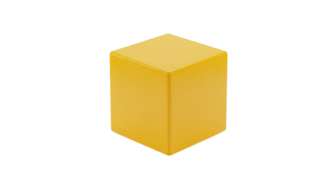 Yellow Cube Abstract 3D Render Minimalist Design Soft Lighting