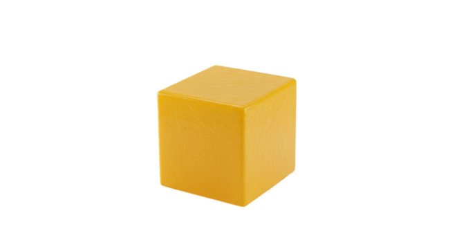 Yellow Cube Abstract Geometric 3D Element Solid Shape