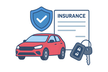 Car insurance concept for the idea of transportation security.
