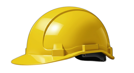 Yellow Hard Hat Safety Helmet Isolated on Yellow Background