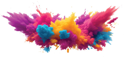 Modern Abstract Watercolor Explosion Art with Multicolor Paint Splashes and Bright Stains, Ideal for Trendy Backgrounds, Flyer Designs, and Poster Templates