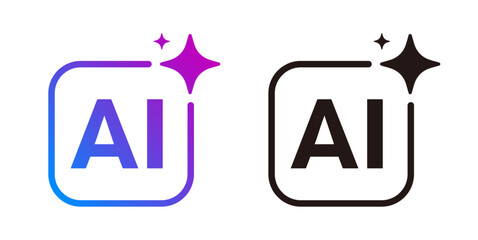 Generate AI, Artificial Intelligence Logo. Ai logo Concept. Vector symbol (AI). Abstract letter Ai logo.
