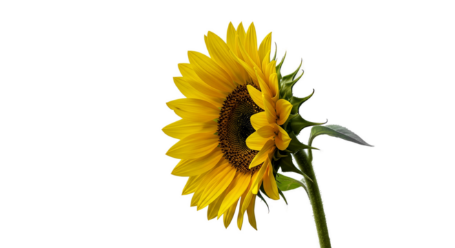 Yellow Sunflower Isolated On Gradient Yellow Background With Dramatic Lighting - Powered by Adobe