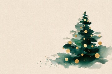 Illustration of a Christmas tree formed from soft green abstract shapes on isolated background