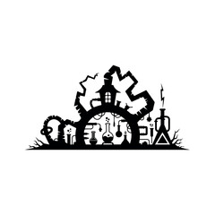 Black Victor Halloween Silhouette Art.