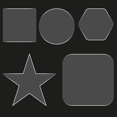 Basic geometric shapes displayed on a dark monochrome background