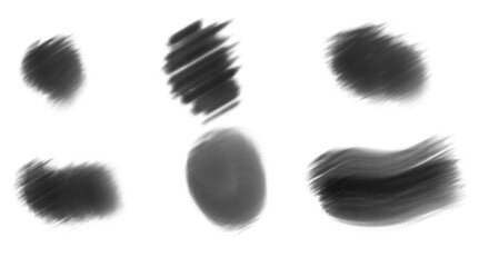 Soft brush stroke shapes in grayscale, ideal for digital painting texture overlay