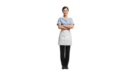 Confident Hotel Maid in Uniform creative illustration featuring maid uniform, worker, business, hotel maid, hotel worker, hotel staff