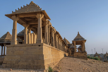 Royal cenotaphs at Badabagh near Jaisalmer India. These were constructed by the Kings of Jaisalmer...