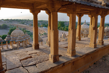 Royal cenotaphs at Badabagh near Jaisalmer India. These were constructed by the Kings of Jaisalmer...