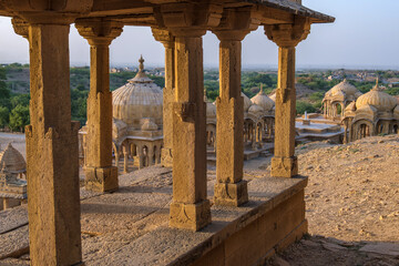 Royal cenotaphs at Badabagh near Jaisalmer India. These were constructed by the Kings of Jaisalmer...
