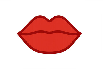 Red lips vector graphic providing an expressive kiss or love symbol, ideal for dating, romance, or beauty concepts. Transparent background