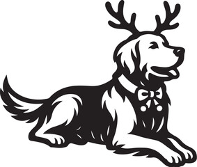Obraz premium golden_retriever_reindeer_antlers.eps