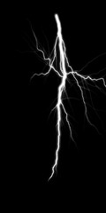 A dynamic blue lightning bolt strikes diagonally across a dark background, illuminating the void with electric energy.