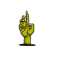 Zombie Hand Rising from Ground Pointing Up