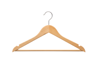 wooden hanger isolated on transparent background