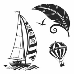 Design symbols elegant flat on white background