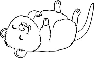 Cute Quokka Outline Cartoon