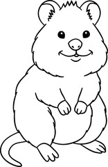 Cute Quokka Outline Cartoon