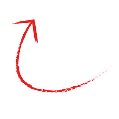 hand-drawn red marker arrow isolated PNG transparent, hand-drawn marker stroke arrows on transparent background.