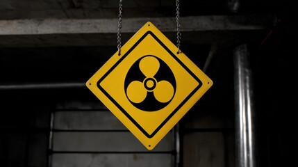 Warning Sign of Radiation Danger in Industrial Space Environment