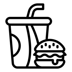 combo fast food outline icon for quick meal service