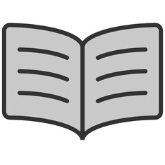 gray open book icon