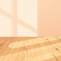 실내배경_햇살이 비치는 따뜻한 우드 테이블 배경
