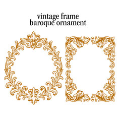 Set of Vintage Decorations Elements. Flourishes Calligraphic Ornaments Borders Corners and Frames. Vintage frames, flourishes, labels and dividers. Baroque Ornament Retro Style for Wedding Invitation 