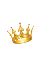 Golden Crown With Jewels On Yellow Background Detailed Realistic Photo